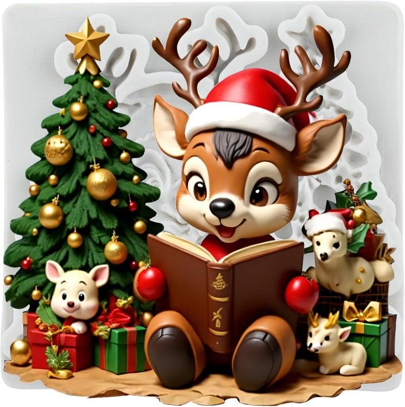 TAOXIBEI Elk Polymer Clay Molds Christmas Deer Silicone Mold Christmas Resin Mold for DIY Crafts Epoxy Resin Casting Air Dry Polymer Clay Plaster Jewelry Making - Image 1